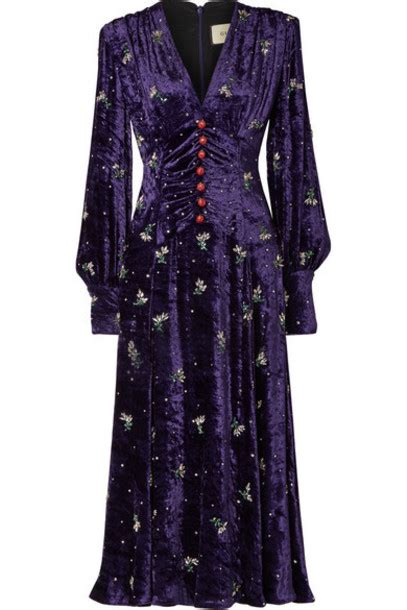 gucci purple velvet dress|Gucci jumpsuits for women.